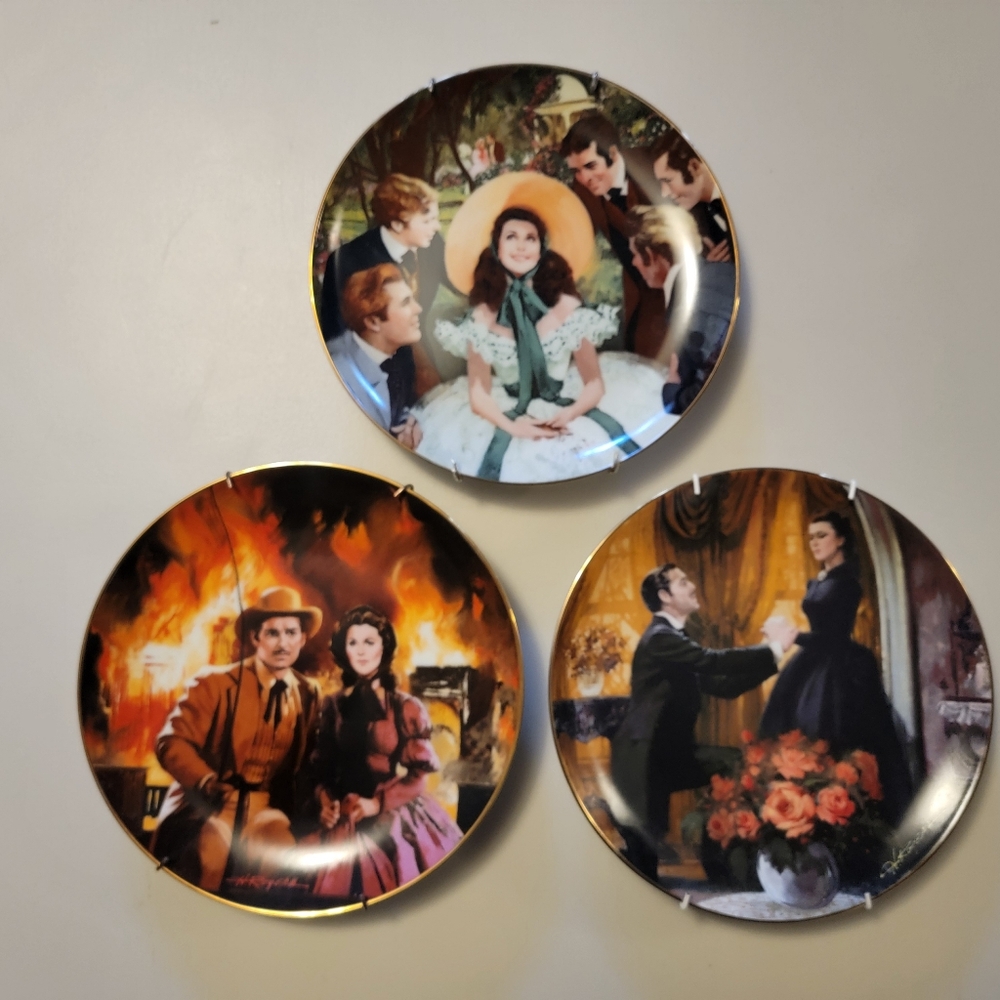 3 Plates Gone With The Wind Group 1